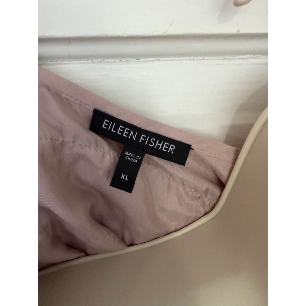 Eileen Fisher Ruffle Top 100% Silk Sleeveless Lavender Layered Quiet Luxury XL - Picture 3 of 8